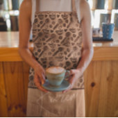 Trendy Coffee Lover Pattern Persoonlijke naam Apro Schort