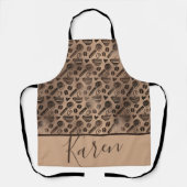 Trendy Coffee Lover Pattern Persoonlijke naam Schort (Voorkant)