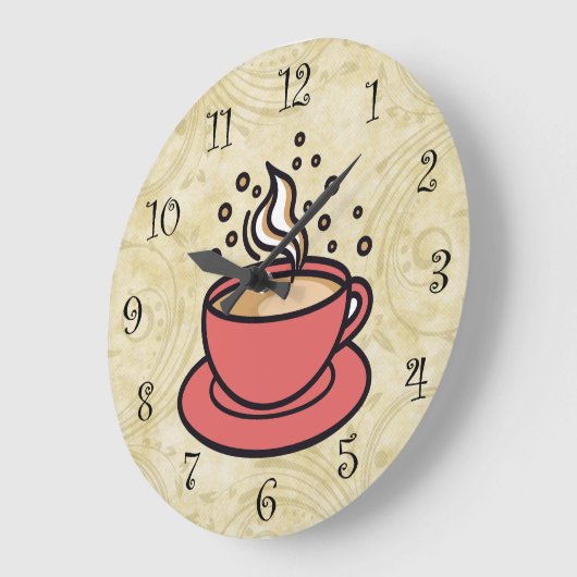 Trendy Coffee Theme Kitchen Wall Clocks Grote Klok (Hoek)