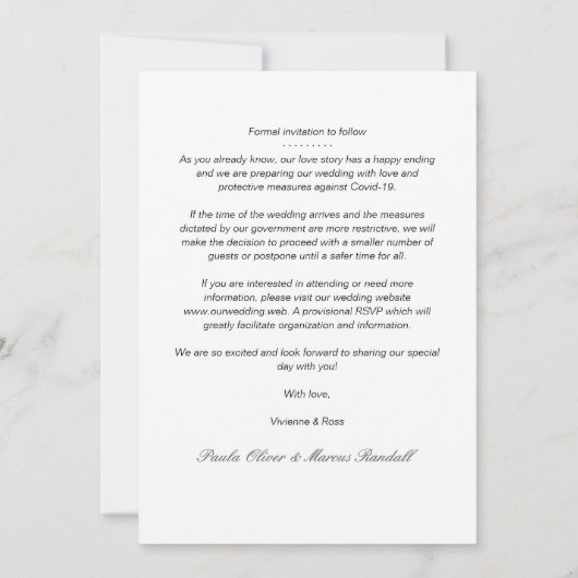 Trendy Collage 3 Foto's Wedding Engaged Couple Save The Date (Achterkant)