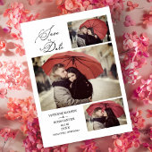 Trendy Collage 3 Foto's Wedding Engaged Couple Save The Date