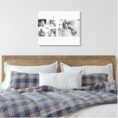 Trendy Collage Familie Foto zwart-wit Initiaal Canvas Afdruk (Insitu (Slaapkamer))