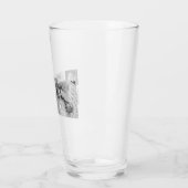 Trendy Collage Familie Foto zwart-wit Initiaal Glas (Links)