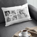 Trendy Collage Familie Foto zwart-wit Initiaal Kussen<br><div class="desc">Introductie van onze Trendy Collage Vijf Familie Foto Zwart & Wit met Initiaal in het centrum. Deze gepersonaliseerde en stijlvolle collage is de perfecte manier om de dierbare herinneringen van uw familie op een moderne en elegante manier te presenteren. Met een strak zwart-wit kleurenschema kunt u met deze collage vier...</div>