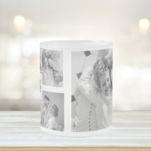 Trendy Collage Familie Foto zwart-wit Initiaal