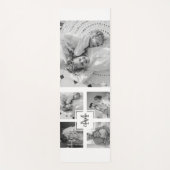 Trendy Collage Familie Foto zwart-wit Initiaal Yogamat (Voorkant)