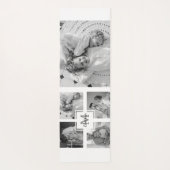 Trendy Collage Familie Foto zwart-wit Initiaal Yogamat (Achterkant)