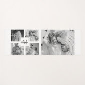 Trendy Collage Familie Foto zwart-wit Initiaal Yogamat (Voorkant (horizontaal))