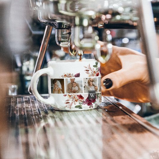 Trendy Collage Family Foto Colorful Flowers Gift Espresso Kop