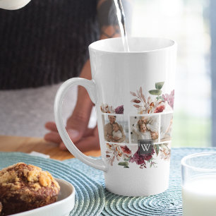 Trendy Collage Family Foto Colorful Flowers Gift Latte Mok