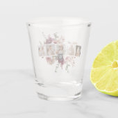 Trendy Collage Family Foto Colorful Flowers Gift Shot Glas (Achterkant)