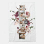 Trendy Collage Family Foto Colorful Flowers Gift Theedoek (Verticaal)