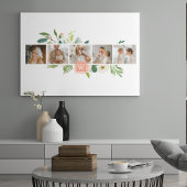 Trendy Collage Family Foto met Flowers Gift Canvas Afdruk