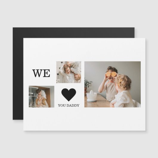 Trendy Collage Foto en we houden van je papa Gift (Voorkant / Achterkant)