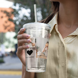 Trendy Collage Foto en we houden van je papa Gift Acryl Drinkbeker