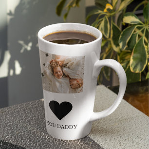 Trendy Collage Foto en we houden van je papa Gift Latte Mok