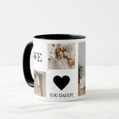 Trendy Collage Foto en we houden van je papa Gift Mok (Voorkant links)
