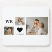 Trendy Collage Foto en we houden van je papa Gift Muismat (Voorkant)