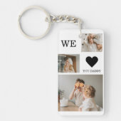Trendy Collage Foto en we houden van je papa Gift Sleutelhanger (Voorkant)