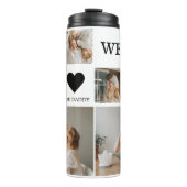 Trendy Collage Foto en we houden van je papa Gift Thermosbeker (Voorkant)