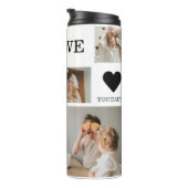 Trendy Collage Foto en we houden van je papa Gift Thermosbeker (Geroteerd rechts)