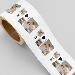Trendy Collage Foto en we houden van je papa Gift Vierkante Sticker