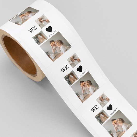 Trendy Collage Foto en we houden van je papa Gift Vierkante Sticker