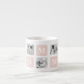 Trendy Collage Foto & Pastel Roze Beste mamedift Espresso Kop (Voorkant)