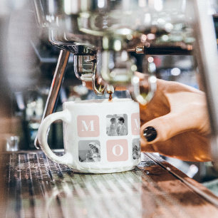 Trendy Collage Foto & Pastel Roze Beste mamedift Espresso Kop