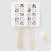 Trendy Collage Foto & Pastel Roze Beste mamedift Handwaaier (Voorkant en achterkant)