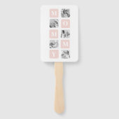 Trendy Collage Foto & Pastel Roze Beste mamedift Handwaaier (Achterkant)