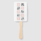 Trendy Collage Foto & Pastel Roze Beste mamedift Handwaaier (Voorkant)