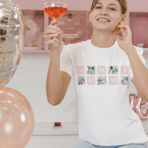 Trendy Collage Foto & Pastel Roze Beste mamedift T-shirt