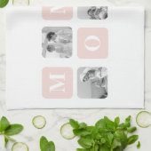 Trendy Collage Foto & Pastel Roze Beste mamedift Theedoek (Gevouwen)