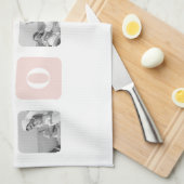 Trendy Collage Foto & Pastel Roze Beste mamedift Theedoek (Quarter Fold)
