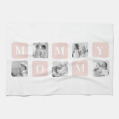 Trendy Collage Foto & Pastel Roze Beste mamedift Theedoek (Horizontaal)