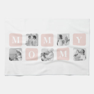 Trendy Collage Foto & Pastel Roze Beste mamedift Theedoek