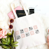 Trendy Collage Foto & Pastel Roze Beste mamedift Tote Bag