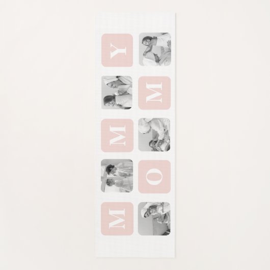Trendy Collage Foto & Pastel Roze Beste mamedift Yogamat (Voorkant)