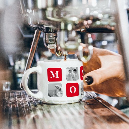 Trendy Collage Foto & Red Best MMammie Gift Espresso Kop