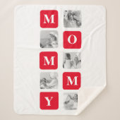 Trendy Collage Foto & Red Best MMammie Gift Sherpa Deken (Voorkant)