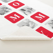 Trendy Collage Foto & Red Best MMammie Gift Sherpa Deken (3/4)