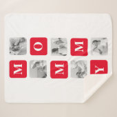 Trendy Collage Foto & Red Best MMammie Gift Sherpa Deken (Voorkant (horizontaal))