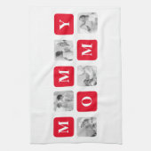 Trendy Collage Foto & Red Best MMammie Gift Theedoek (Verticaal)