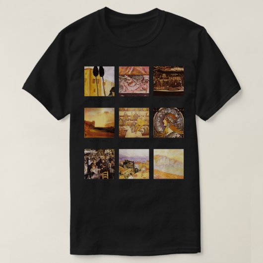 Trendy Collage van beroemde artiesten werken T-shirt (Design voorkant)