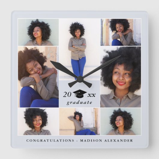 Trendy Collage van de Foto van het Pet van Vierkante Klok (Voorkant)