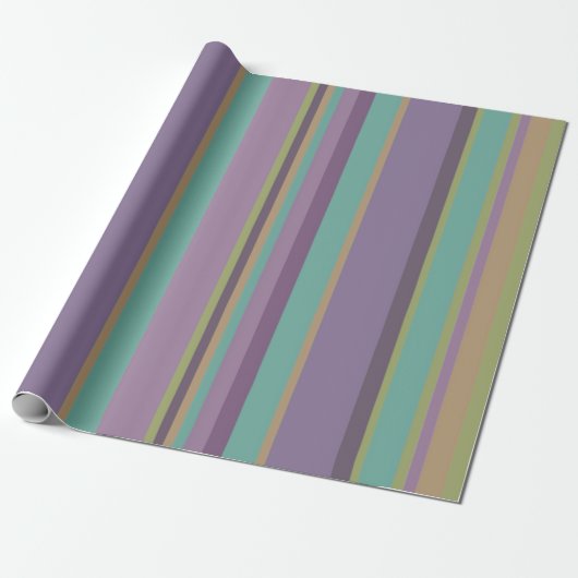 Trendy Colored Stripes Pattern Cadeaupapier (Uitgerold)