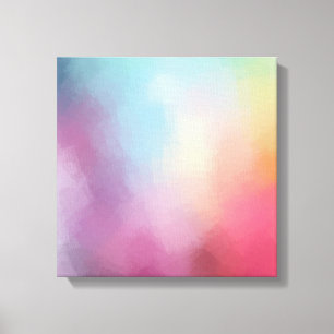 Trendy Colorful Abstract Art Roze Rood Geel Blauw Canvas Afdruk