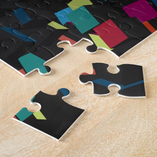 Trendy Colorful Abstract Geometric Cube Pattern Legpuzzel (Zijkant)