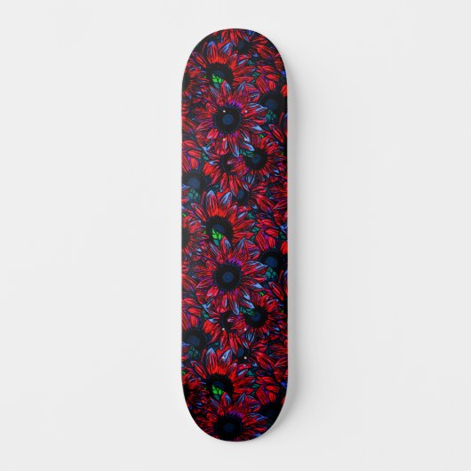 Trendy Colorful Abstract Pink Sunflowers Persoonlijk Skateboard (Voorkant)